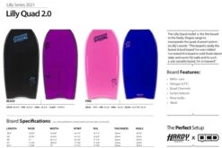 HARDY SHAPES BODYBOARDS Lilly Pollard Quad Concave NRG+ Core - 2021 Model -Wave Rider Shop 638198 1