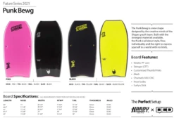 HARDY SHAPES BODYBOARDS Punk Bewg Polypro Core - 2021 Model -Wave Rider Shop 638285