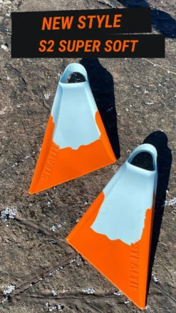 STEALTH S2 FINS - Soft Flex Turquoise// Papaya -Wave Rider Shop 640604 2