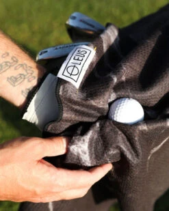 LEUS BLACK MARBLE GOLF ECO TOWEL -Wave Rider Shop leus caddytowel black marble 4 43242.1673632294