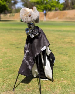 LEUS BLACK MARBLE GOLF ECO TOWEL -Wave Rider Shop leus caddytowel black marble3 04584.1673632293