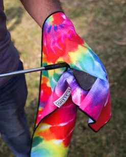 LEUS TIE DYE RAINBOW GOLF ECO TOWEL 12 LEUS TIE DYE RAINBOW GOLF ECO TOWEL -Wave Rider Shop leus caddytowel tie dye rainbow5 34078.1673632326