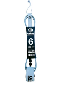 OAM 6' REGULAR MISSION ULTRALIGHT LEASH -Wave Rider Shop oam mission leash 6 reg grey front 52941.1675878687